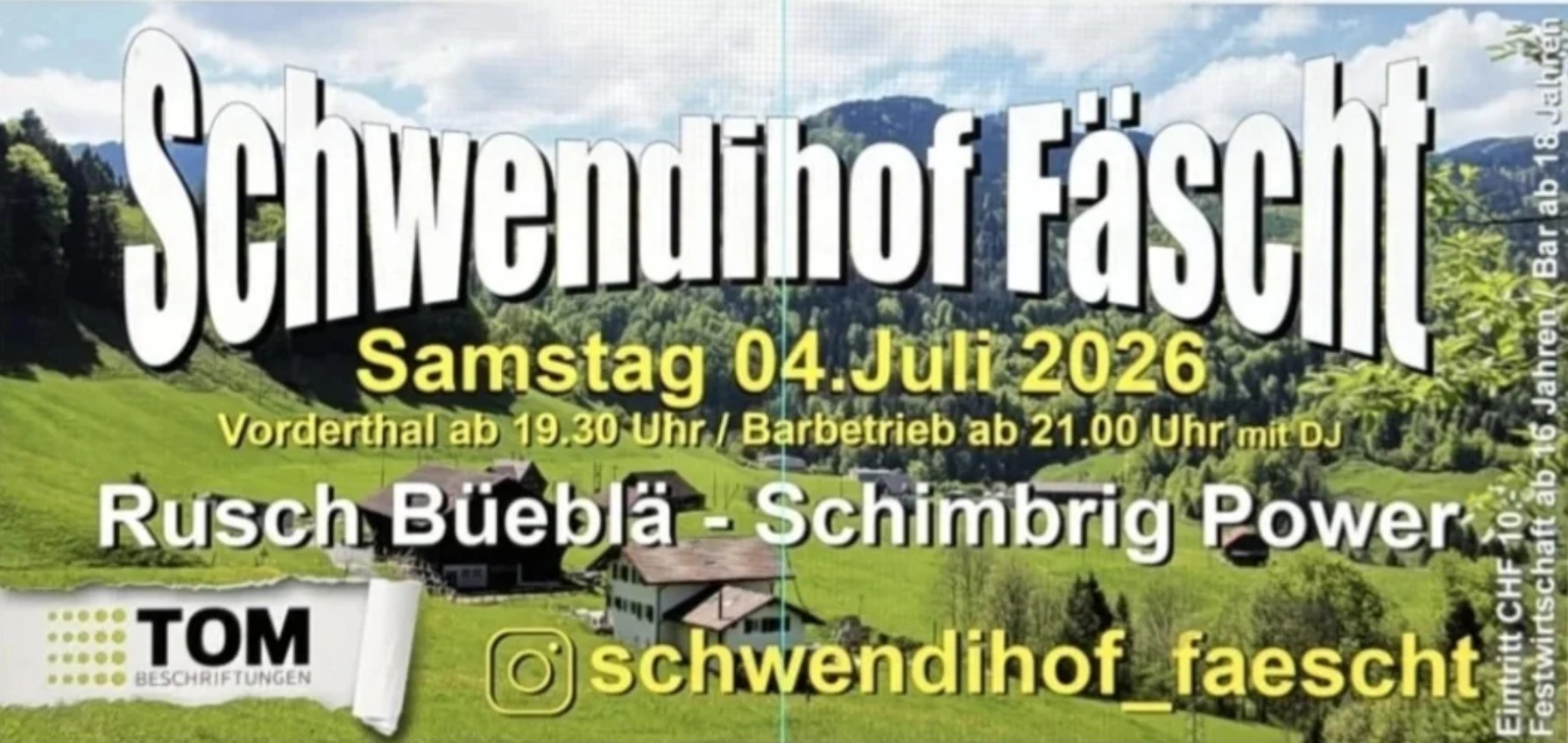 Schwendihof Fäscht Vorderthal